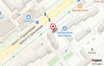 Продовольственный магазин Источник на проспекте Строителей на карте
