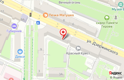 Транспортная компания Зубр на улице Дзержинского на карте
