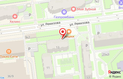 Бистро на ул. Ремизова (Колпинский район), 13а на карте
