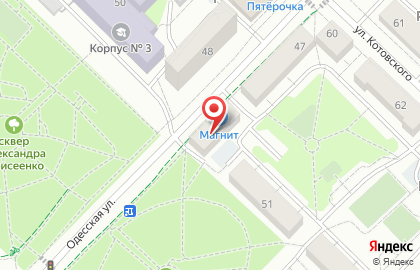 Сеть супермаркетов Магнит на Одесской улице на карте