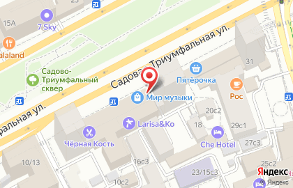 Магазин музыкальных инструментов Мир Музыки на Садовой-Триумфальной улице на карте