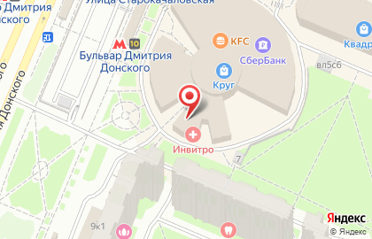 ИНВИТРО на улице Старокачаловская на карте