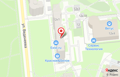 Выборгский, гск на улице Веденеева на карте