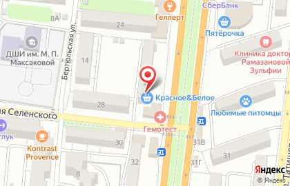 Магазин алкогольных напитков Красное & Белое на улице Савушкина на карте