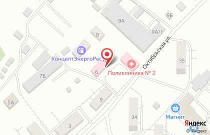 Поликлиника №12 на Октябрьской улице на карте