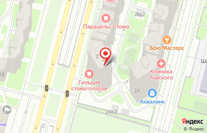 Стоматологическая клиника Гильдия стоматологов на проспекте Сизова на карте