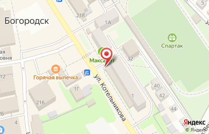 Банкомат СберБанк на улице Котельникова, 1 в Богородске на карте