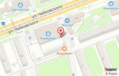 Автостоянка на ул. Чайковского, 23а на карте