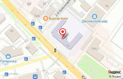 БГУ, Брянский государственный университет им. академика И.Г. Петровского на Красноармейской улице на карте