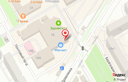 Супермаркет Магнит на улице Древлянка на карте