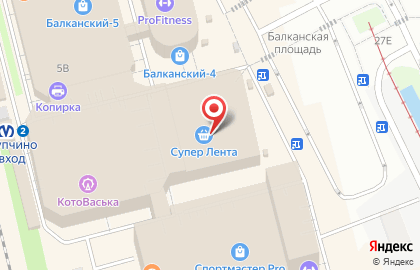 Супермаркет Лента в Санкт-Петербурге на карте