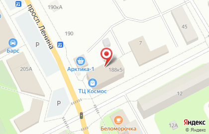 Торговый центр Космос на проспекте Ленина на карте