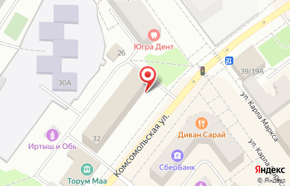 Кафе-кондитерская Сладкоежка в Ханты-Мансийске на карте