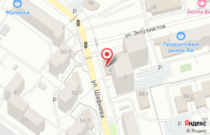 Супермаркет Пятёрочка на улице Энтузиастов на карте