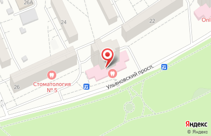 Стоматологическая поликлиника Красноярская городская детская больница №8 на Ульяновском проспекте на карте
