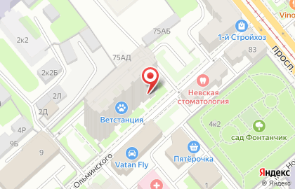 Ортопедический центр Орто-с на улице Ольминского на карте