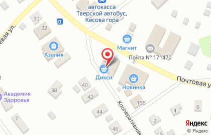 Супермаркет Дикси на Кооперативной улице на карте