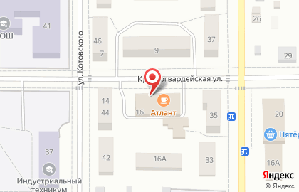 Продовольственный магазин Атлант на Красногвардейской улице на карте