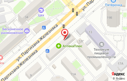 Кондитерский магазин Сладкое желание на улице Партизана Железняка на карте