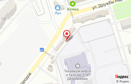 Киоск печатной продукции Лига Пресс на улице Дружбы Народов на карте