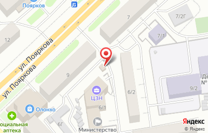 Киоск по продаже фруктов и овощей в Якутске на карте