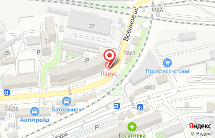 Лор-центр Парус на улице Военное шоссе на карте