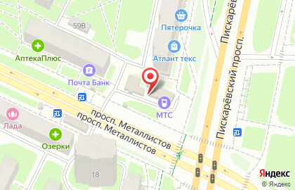 Салон связи Связной на Пискарёвском проспекте на карте