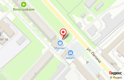 Супермаркет Магнит в Вологде на карте