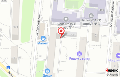 Спортивный центр Останкино на улице Годовикова на карте