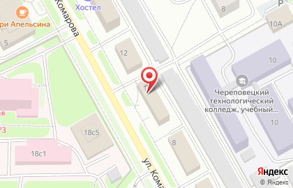 Компания Стромснабсервис на улице Комарова на карте