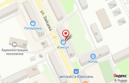 Магазин Консул на улице Зайцева на карте