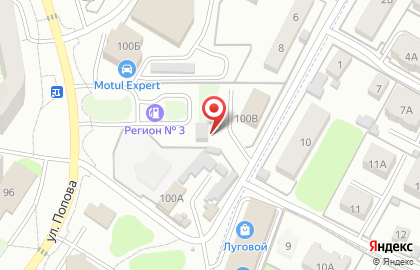 Автосервис Регион на улице Попова на карте
