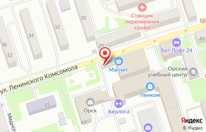 Киоск фастфудной продукции на улице Ленинского Комсомола на карте
