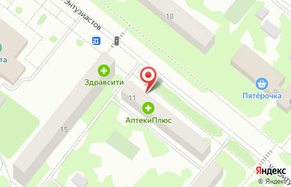 Магазин Аквамарин на улице Энтузиастов на карте