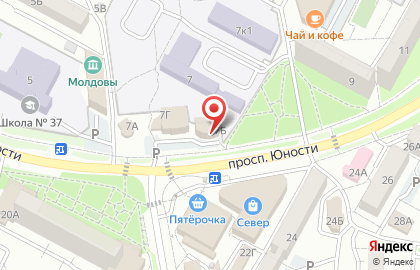 Магазин канцелярских товаров Офисная Планета на проспекте Юности на карте