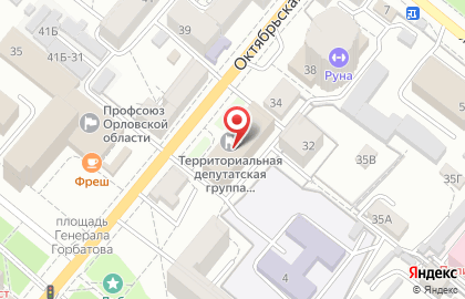 Центр занятости населения г. Орла на Октябрьской улице на карте