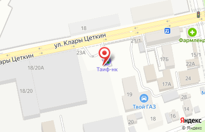 Таиф-нк азс на улице Клары Цеткин на карте
