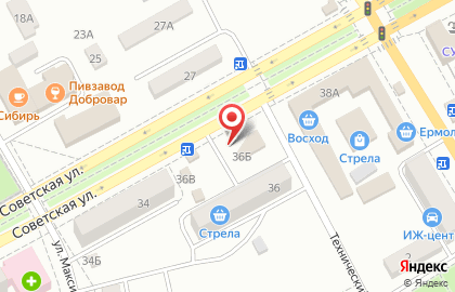 Киоск по продаже мороженого Славица на Советской улице, 40 на карте