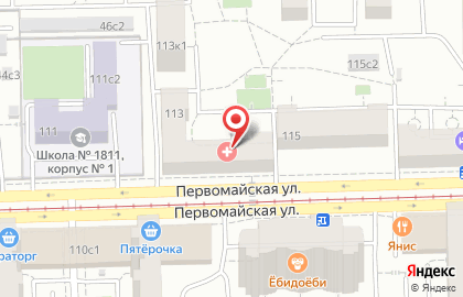 Детская городская поликлиника №122 на Первомайской улице на карте