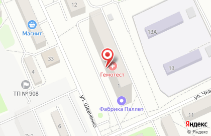 Фабрика Паллет на улице Шевченко на карте
