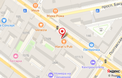 Ирландский паб Harat's Pub на Невском проспекте на карте