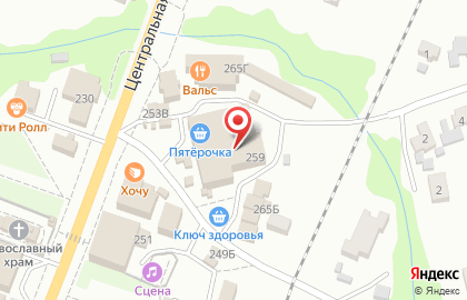 Магазин автотоваров на Центральной улице на карте