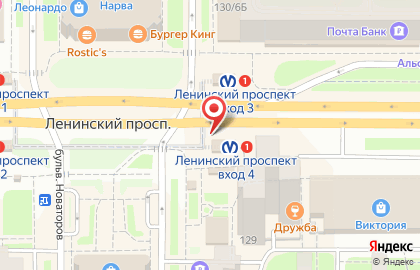 Магазин электроники Телефокс на метро Ленинский проспект на карте