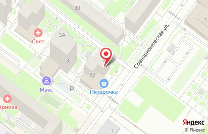 Супермаркет Пятерочка на Совнаркомовской на карте