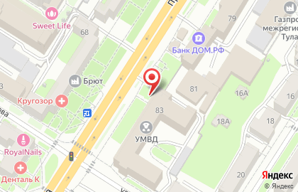 Управление МВД России по Тульской области на карте