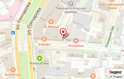 Центр паровых коктейлей Oz на улице Гончарова на карте