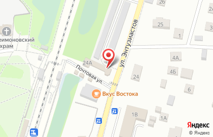 Продуктовый магазин Русь на улице Энтузиастов на карте