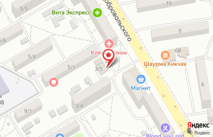 Магазин мясной продукции Мясной дворик на улице Добровольского на карте