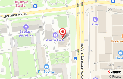 Мясной магазин РУЛЬКА на проспекте Дзержинского на карте