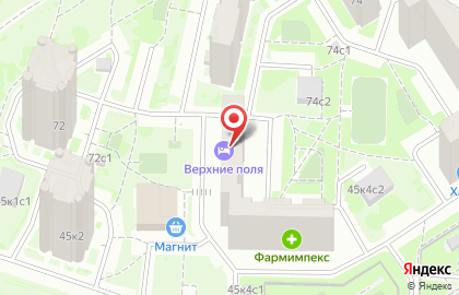 Гостиница Верхние Поля в Москве на карте